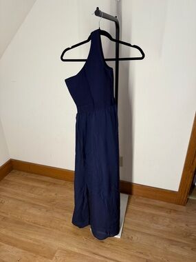 Stretta One-Shoulder Navy Blue Evening Dress